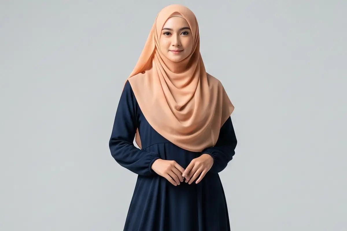 Model Gamis Syar’i Warna Gelap Tapi Tetap Bikin Wajah Cerah