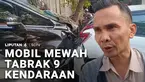 Sebuah mobil mewah memicu tabrakan 10 kendaraan di Surabaya. Terdapat empat orang terluka parah. Sopir minivan mewah itu sempat jadi sasaran kemarahan warga.