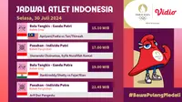 Jadwal Live Streaming Indonesia dan Olimpiade Paris 2024 di Vidio, 30 Juli 2024. (Sumber: dok. Vidio.com)