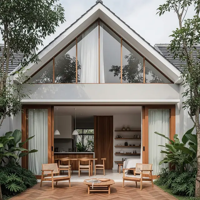 Rumah Sederhana tapi Mewah dengan Sentuhan Kayu Alami