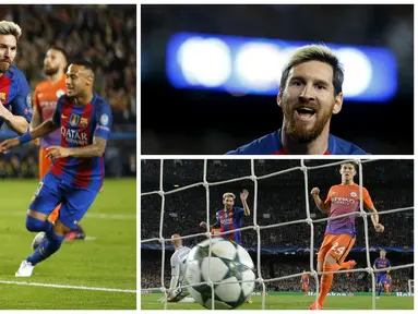 4 rekor hattrick Lionel Messi bersama Barcelona. (AFP)