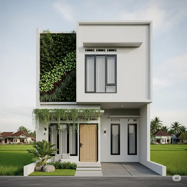 Gambar Rumah Sederhana di Kampung 2 Lantai. Foto: Gemini