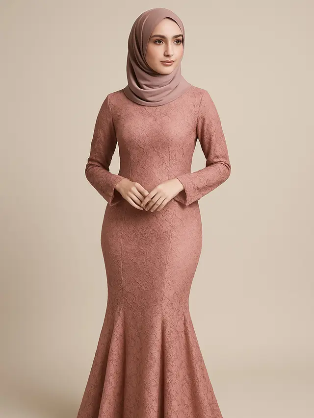 Gamis Brokat Model Duyung (Mermaid)
