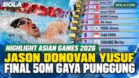 Highlight Asian Games 2026: Jason Donovan Yusuf Finis Keenam di Final 50 Meter Gaya Punggung Putra