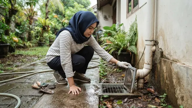 Mengamankan Lubang Saluran Air di Halaman agar Tidak Menjadi Tempat Persembunyian Ular