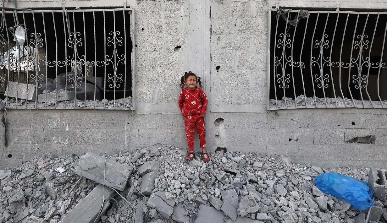 Sebelumnya, Senin (31/3/2025), militer Israel telah mengumumkan akan menggelar operasi militer lanjutan di Jalur Gaza, Palestina. (Eyad BABA/AFP)