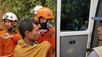 9 penambang yang terjebak di kedalaman 500 meter berhasil di selamatkan. (Yandhi/Liputan6.com)