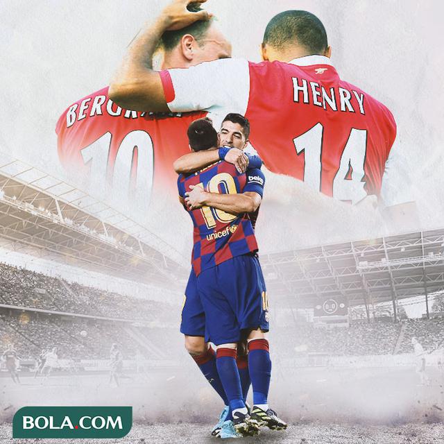 Ilustrasi - Thierry Henry & Dennis Bergkamp, Lionel Messi & Luis Suarez