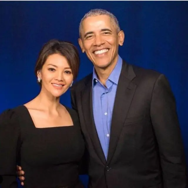 Farah Quinn bersama Barack Obama
