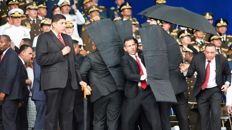Aksi Heroik Pengawal Presiden Venezuela Saat Serangan Drone Berpeledak