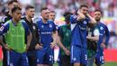 Reaksi kecewa para pemain FC Schalke 04 setelah dipastikan terdegradasi usai kalah dari RB Leipzig pada laga Liga Jerman 2022/2023 di Leipzig, Jerman (27/5/2023). FC Schake 04 harus terdegradasi dari Bundesliga karena hanya menempati posisi ke-17 dari 18 kontestan pada akhir musim 2022/2023. Bundesliga sendiri memiliki regulasi untuk mendegradasi 3 tim terbawah tiap musimnya. FC Schalke 04 pernah menjuarai Bundesliga sebanyak 7 kali. (AFP/Ronny Hartmann)