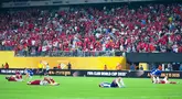 Pemain Porto dan Al Ahly terbaring lesu di lapangan setelah bermain imbang dalam laga seru matchday terakhir Grup A Piala Dunia Antarklub 2025. (AP Photo/Frank Franklin II)