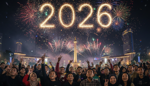 Ilustrasi perayaan tahun baru 2026 di Jakarta