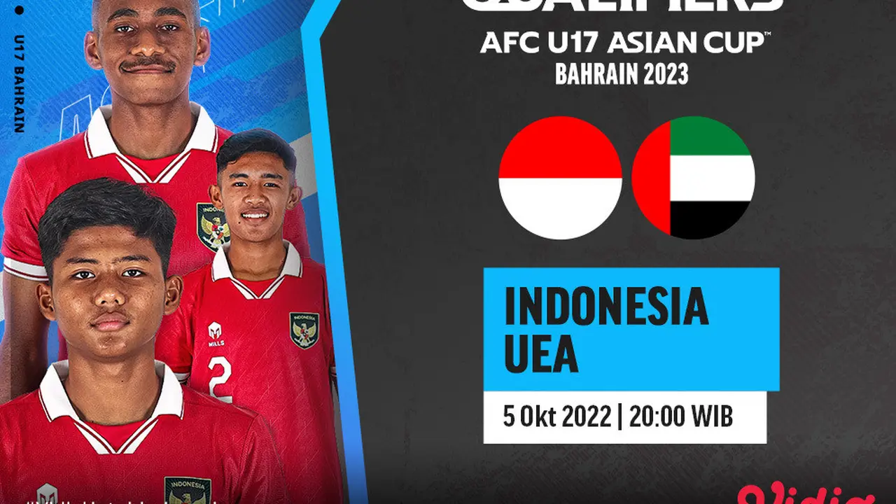 Link Live Streaming Kualifikasi Piala Asia U-17 : Indonesia Vs UEA di Vidio, 5 Oktober 2022
