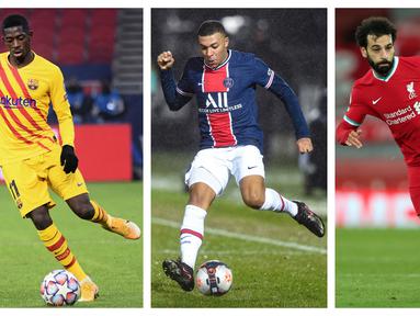 Kumpulan foto-foto sejumlah pemain yang memiliki statistik larinya paling ngebut di pentas Liga Champions. (Foto: AFP)