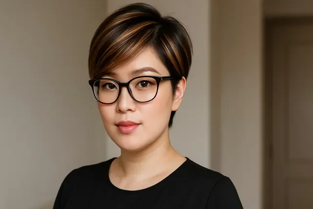 7. Pixie Cut dengan Highlight