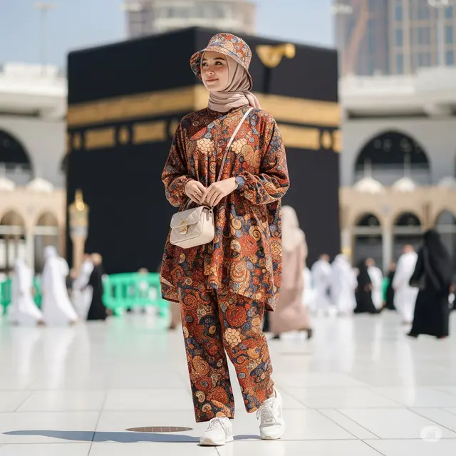 Model Batik Umroh Artis Terbaru 2025. Foto: Gemini