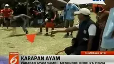 Warga Sumbawa memiliki tradisi unik saat menunggu berbuka. Mereka ngabuburit sambil karapan ayam.