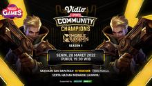 Link Live Streaming Vidio Community Champions Season 1 Mobile Legends di Vidio, Senin  28 Maret 2022. (Sumber : dok. vidio.com)
