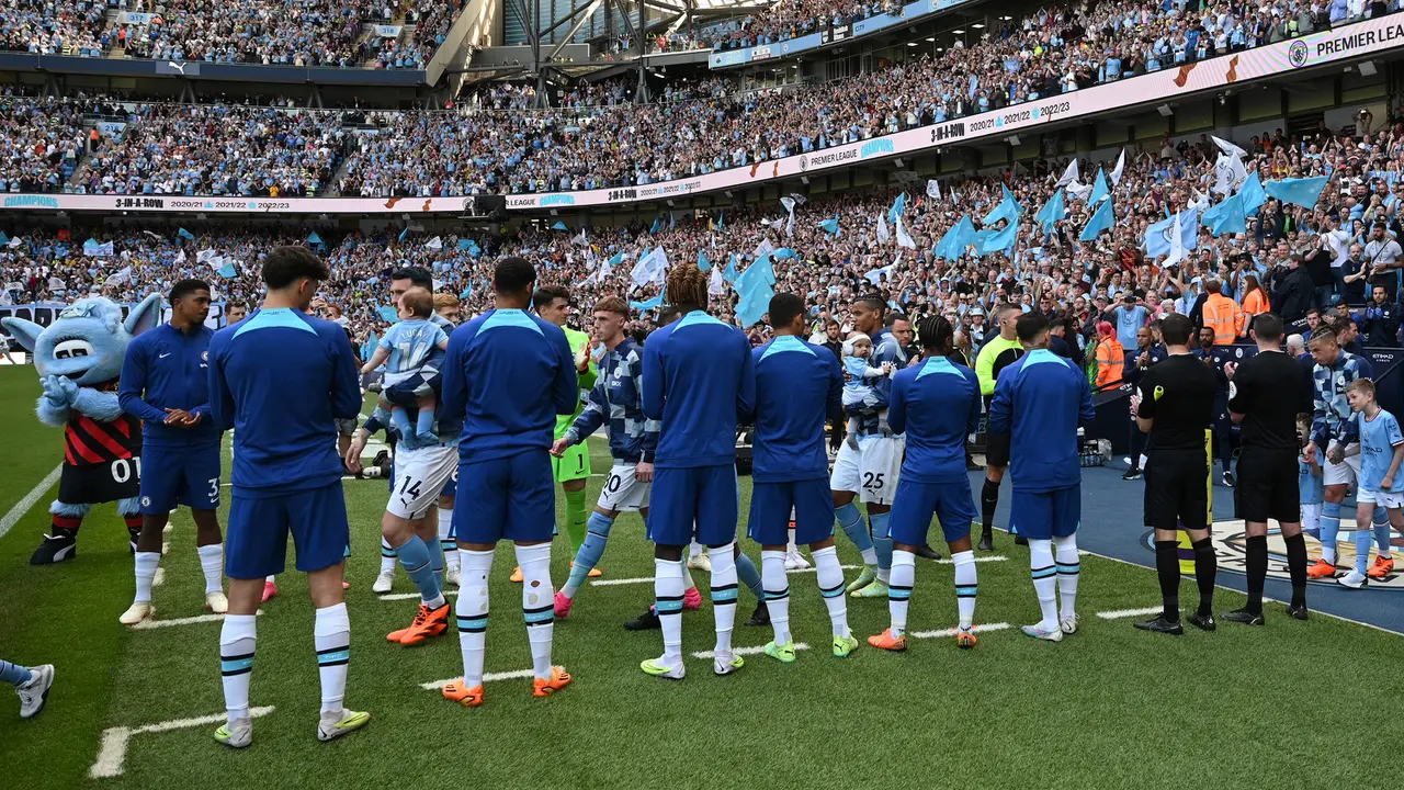Foto: Gol Tunggal Julian Alvarez ke Gawang Chelsea Jadi Pembuka Pesta Juara Man City di Etihad Stadium