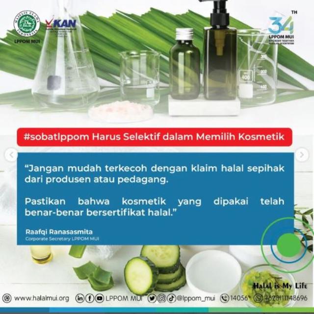 LPPOM MUI Ingatkan Komestik Vegan Belum Tentu Halal