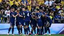 Belanda berhasil menyingkirkan Rumania dengan skor meyakinkan 3-0. (Fabrice COFFRINI/AFP)
