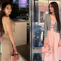 Liburan panjang di Dubai, Angel Karamoy tampil feminin bak Barbie dengan outfit branded. [@realangelkaramoy]