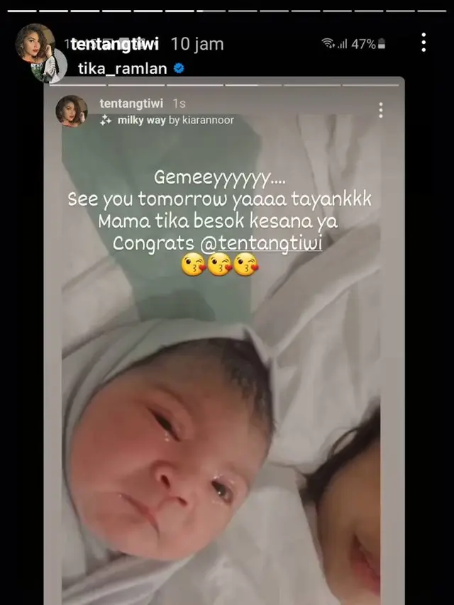 Tiwi eks T2 melahirkan bayi perempuan Minggu (11/4/2021)