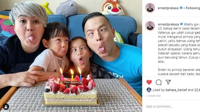 Unggahan Ernest Prakasa. (Foto: Dok. Instagram @ernestprakasa)