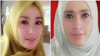 Berikut Gaya hijab dan makeup bernuansa mewah pilihan Firza Husein.