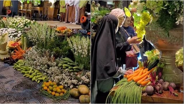 Unik Bak Pesta Rakyat, Acara Pernikahan Ini Sediakan Sayuran Segar untuk Tamu