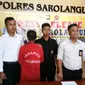 Pelaku pencabulan terhadap dua orang siswi SD di Kabupaten Sarolangun, Jambi menyerahkan diri. (Foto: Husnil/B Santoso/Liputan6.com)
