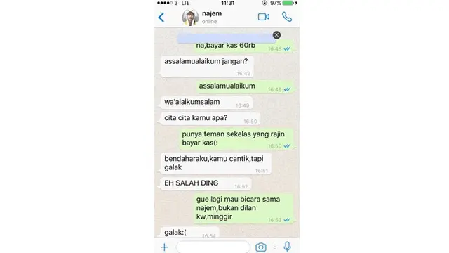 5 Chat Bendahara Kelas Minta Uang Kas Ini Bikin Geleng Kepala