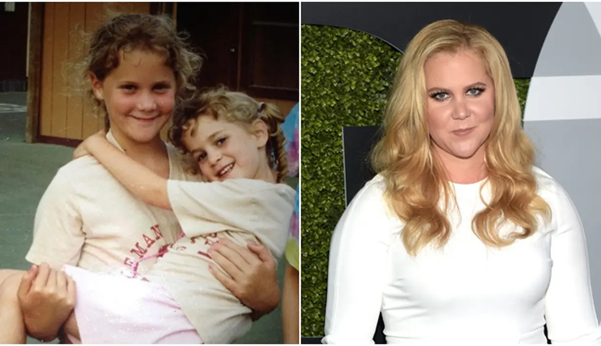 Tak ada salahnya bagi seorang gadis kecil untuk menebarkan senyum nakalnya. Ya, itu adalah Amy Schumer bersama saudara kecilnya. (via glamourmagazine.co.uk – AFP/Bintang.com)