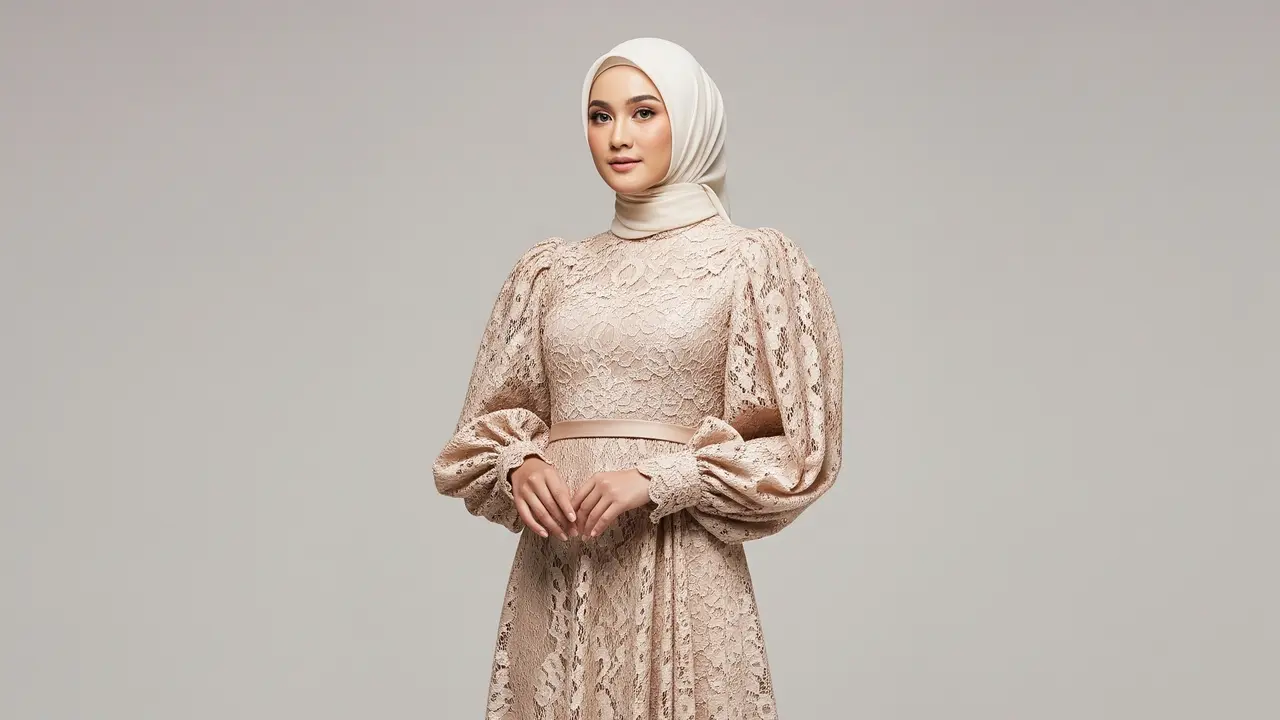 Tren Long Dress Brokat Muslim Terkini.