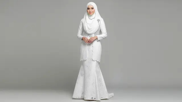 Model Baju Bridesmaid Brokat Hijab/ Ilustrasi AI