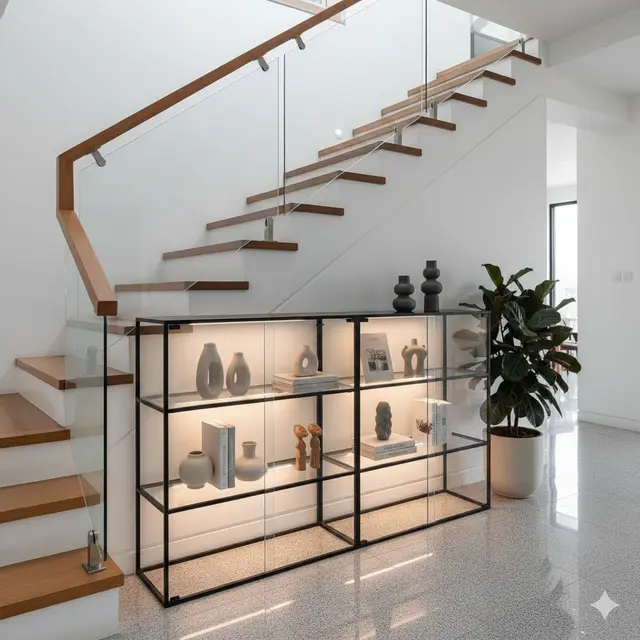 Model Lemari Kaca Bawah Tangga (Foto: Gemini AI)