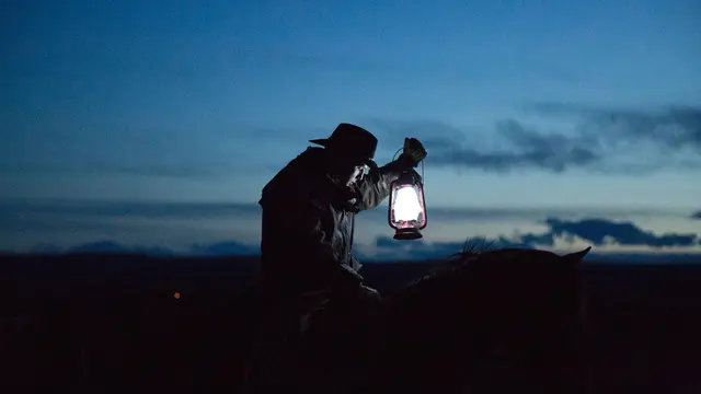Ilustrasi lampu, cahaya, malam hari