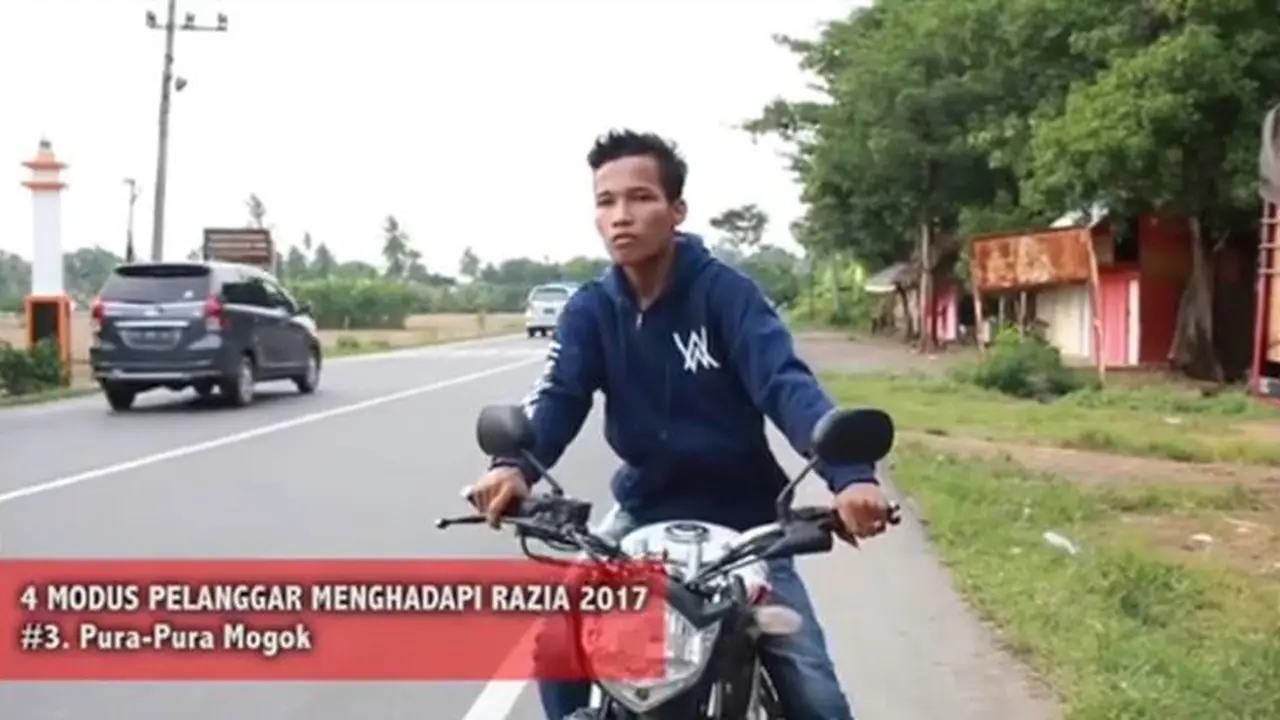 Modus pengendara sepeda motor saat ada razia