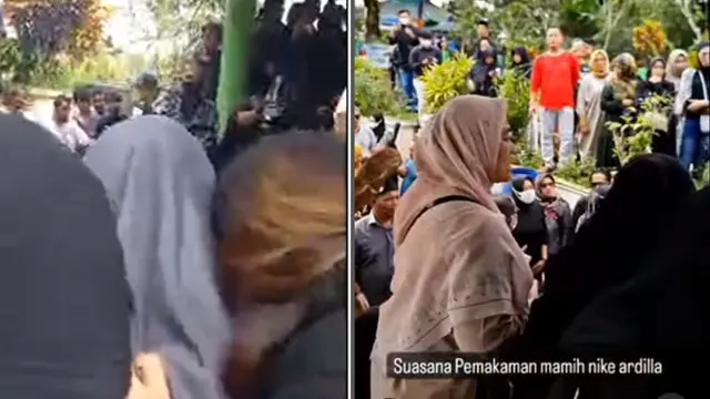 6 Potret Suasana Pemakaman Ibunda Nike Ardilla, Dimakamkan di Samping Sang Anak