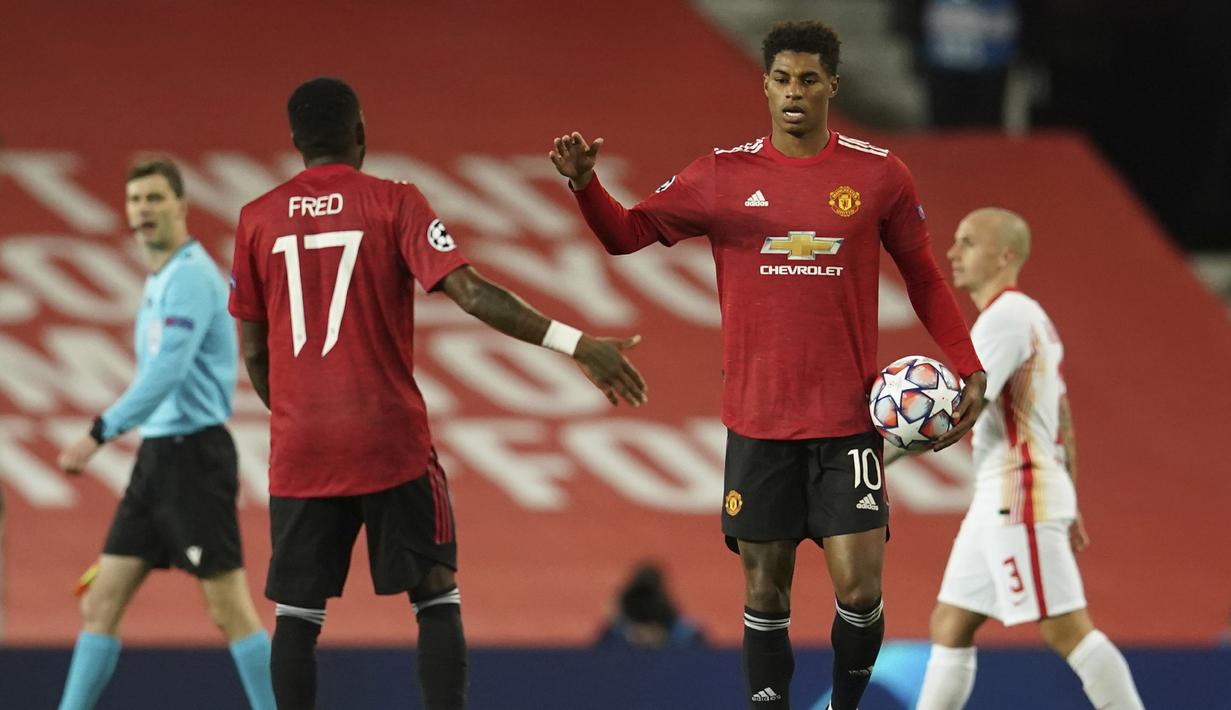 Marcus Rashford. Striker Juventus asal Inggris berusia 23 tahun ini mencetak 6 gol dari 6 laga. Langkah Setan Merah terhenti di fase grup usai menempati posisi ketiga di bawah PSG dan RB Leipzig. Manchester United akhirnya berlaga di Liga Europa dan sukses menjadi runner-up. (AP/Dave Thompson)