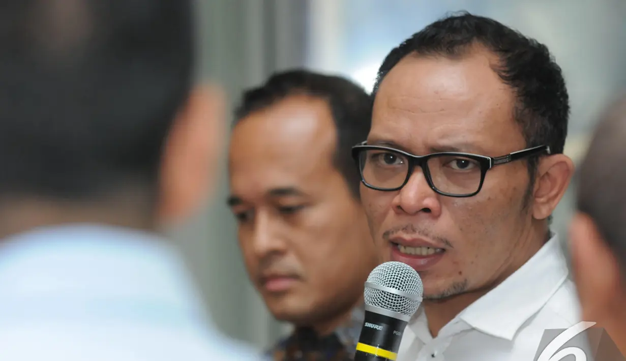Menteri Hanif Dhakiri saat menghadiri sebuah diskusi di kawasan Menteng, Jakarta, Sabtu (8/11/2014) (Liputan6.com/Herman Zakharia) 
