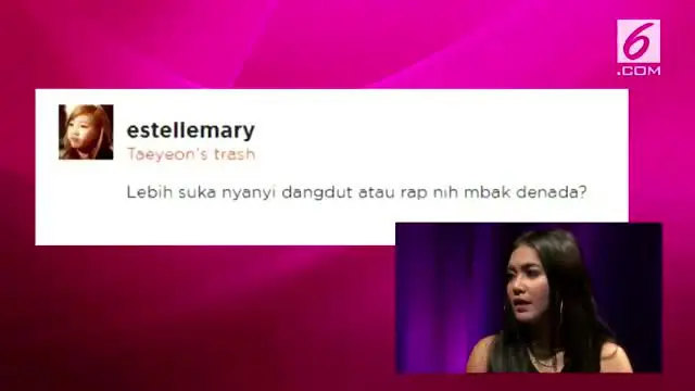 Denada memilih disebut sebagai rapper ketimbang penyanyi dangdut. Ia menilai menjadi penyanyi dangdut adalah hal yang sulit dilakukan.