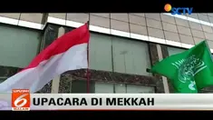 Upacara pengibaran Bendera Merah Putih dilakukan oleh Panitia Penyelenggara Ibadah Haji (PPIH) di Mekah, Arab Saudi.
