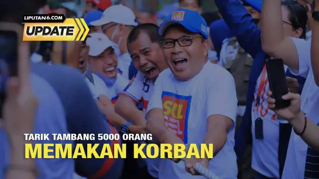 Kegiatan Pemecahan Rekor MURI Tarik Tambang yang diikuti oleh 5.000 peserta di Jalan Jenderal Sudirman, Kelurahan Pisang Utara, Kecamatan Ujung Pandang, Kota Makassar, Sulawesi Selatan pada Minggu (18/12/2022) berujung petaka. Satu warga tewas mengen...