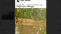 Warganet yang mengunggah foto Sunardi (30), petani kelapa sawit terapung di sungai pada Rabu (29/8/2018). (Liputan6.com/Ahmad Akbar Fua)