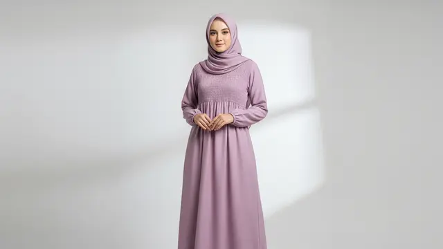 Gamis Kerut Dada Minimalis