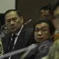 Menkeu Bambang Brodjonegoro (kiri), Gubernur BI Agus Martowardojo dan Kepala OJK Muliaman D. Hadad mengikuti rapat kerja dengan Komisi XI DPR RI di Ruang Komisi XI Kompleks Parlemen Senayan, Jakarta, Rabu (25/3/2015). (Liputan6.com/Andrian M Tunay)