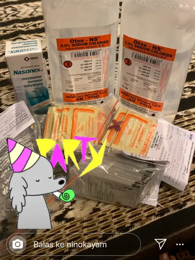 Sejumlah obat yang mesti dikonsumsi Nino RAN.