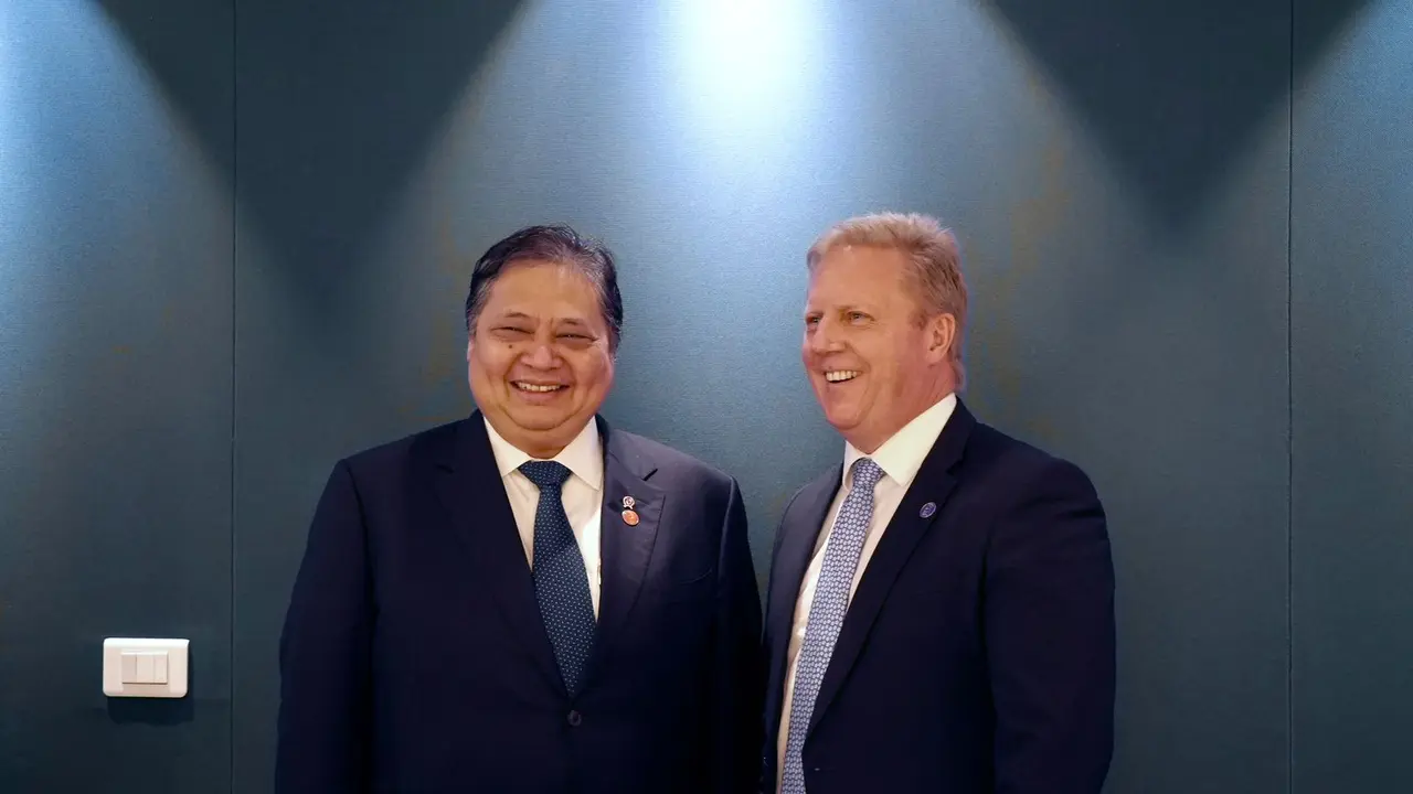 Menko Perekonomian Airlangga Hartarto bertemu dengan Menteri Perdagangan Selandia Baru Todd McClay